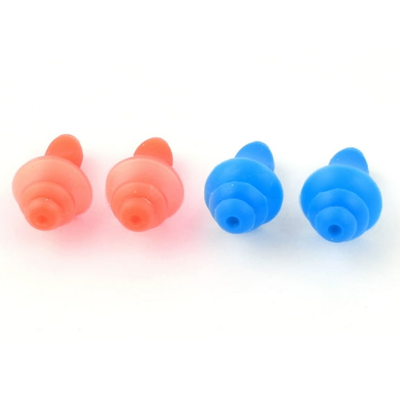 Unique BargainsWater Sports Swim Swimming Soft Silicone Earplug Blue Orange 2 Pairs