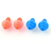 Bouchons d'oreilles en silicone souple pour nager dans l'eau 2 paires bleu orange