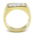 thumbnail image 3 of Luxe Jewelry Designs Men's Two-Tone Gold Ion Plated Stainless Steel Ring with Crystal - Size 13, 3 of 4