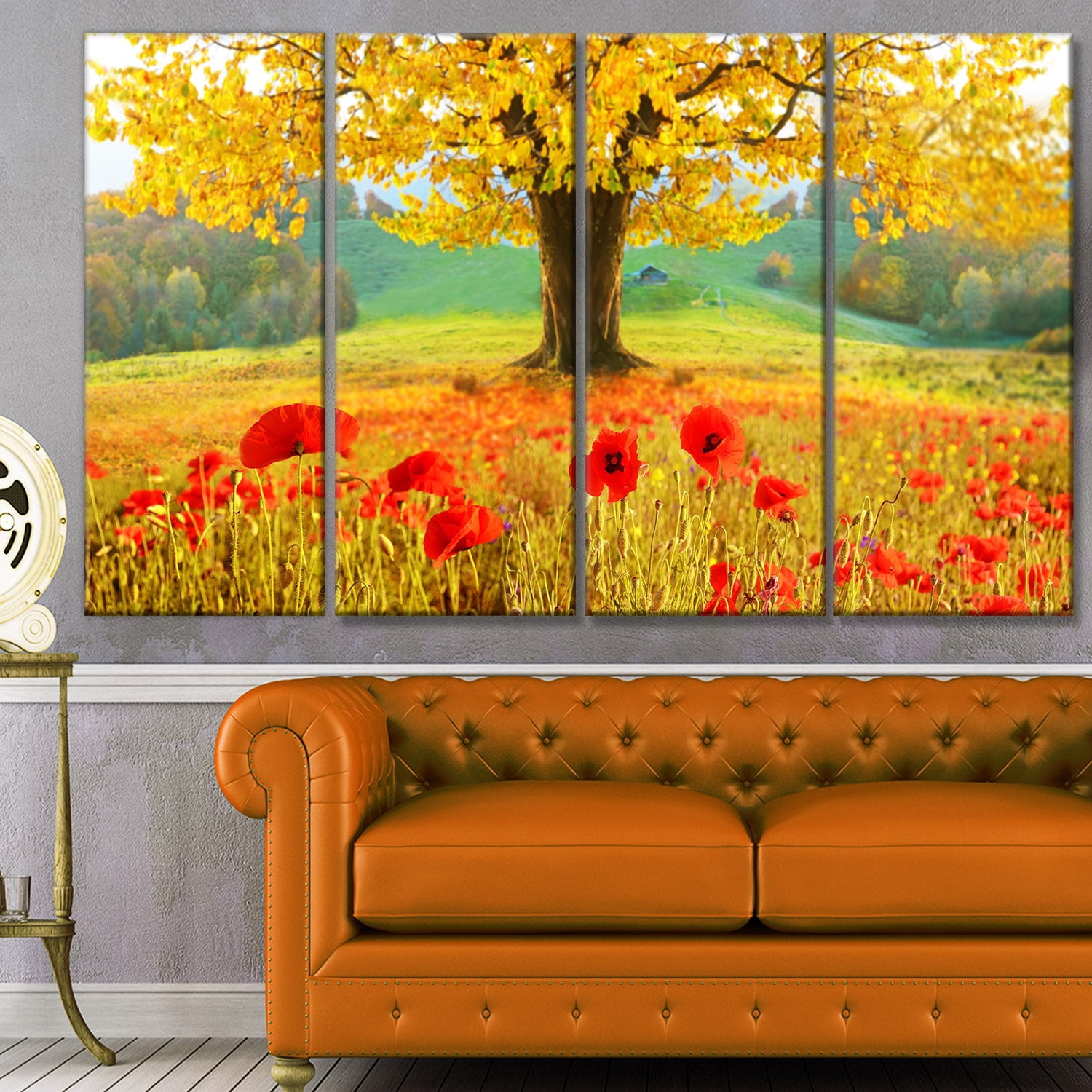 Designart 'Beautiful Autumn Yellow Tree ' Floral Canvas Art Print