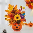 thumbnail image 6 of Halloween Fall Pumpkin Flowers Centerpieces for Tables, Decorative Pumpkins with Sunflowers and Maple Leaves, Fall Harvest Decor Halloween Thanksgiving Table Centerpieces 10 Inch, 6 of 6
