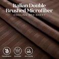 thumbnail image 4 of Striped Bed Sheet Set 1800 Luxury Soft Microfiber Deep Pocket 3-Piece Bedding Set - Wrinkle, Stain, Fade Resistant - Brown Queen, 4 of 4
