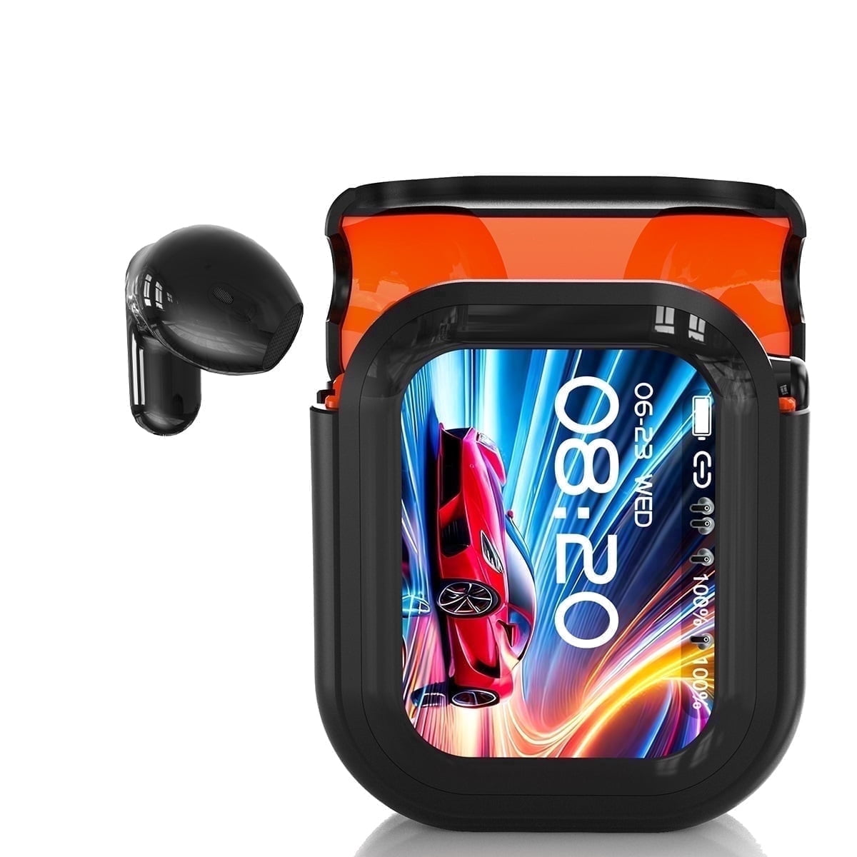 NE20 Wireless Bluetooth 6.0 In-Ear Earbuds, AI Translator, Noise-Cancelling Headphones, LED Touch Screen, 130+ Languages, 24H,Black