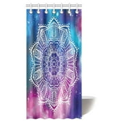MYPOP Mandala Decor Shower Curtain, Mystic Psychedelic Vintage Kaleidoscope Zen Sacred Cosmos Bathroom Decor Set with Hooks, 36 X 72 Inches
