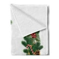 thumbnail image 2 of Christmas Soft Flannel Fleece Throw Blanket, Noel Themed Illustration Fir Tree Ornaments Classical New Year Concept Print, Cozy Plush for Indoor and Outdoor Use, 70" x 90", Multicolor, by Ambesonne, 2 of 5