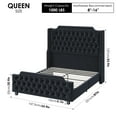 Homfa 54" Tall Headboard Bed Frame with Wingback, Queen Size Bed with