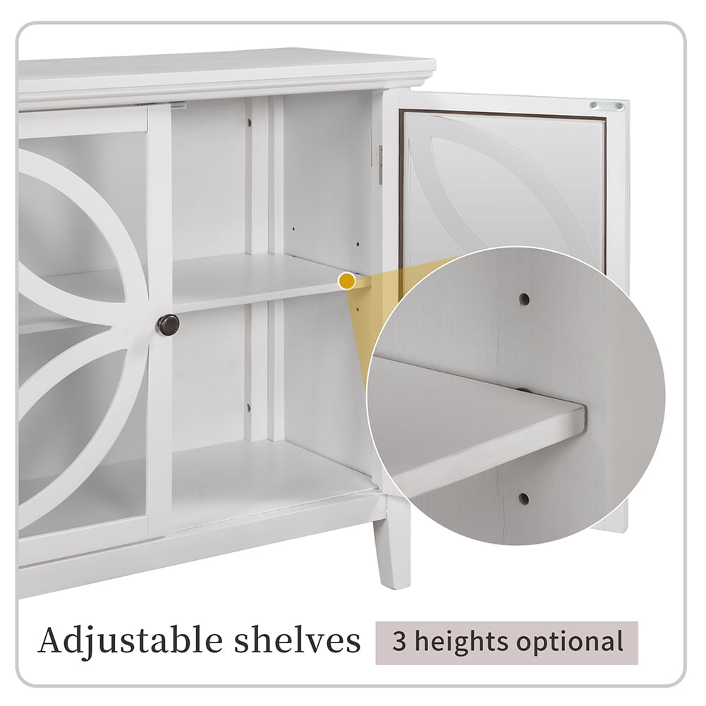 Private Jungle Accent Storage Cabinet Wooden Cabinet with Decorative transparent Door,Modern Sideboard for Entryway, Living Room,32 Inch,White Private Jungle Accent Storage Cabinet Wooden Cabinet with Decorative transparent Door,Modern Sideboard for Entryway, Living Room,32 Inch,White