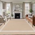 thumbnail image 3 of Pure Light Khaki Area Rug 5x8 FT, Non Slip Bedroom Throw Carpet, Simple Solid Color Washable Soft Floor Carpet Non-Shedding Rug for Living Room Nursery Dorm Office, 3 of 9