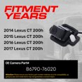 thumbnail image 3 of Master Tailgaters Replacement for Lexus CT 200h (2014-2017) Backup Camera OE Part # 86790-76020, 3 of 7