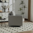 thumbnail image 2 of Leumius Swivel Armchair with Hidden Storage,33.6''W Upholstered 360° Accent Chairs with Pillow,Square Club Chair Single Sofa for Living Room,Gray, 2 of 14