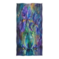 Oversized Beach Towel Extra Large Absorbent Microfiber Bath Towels Soft Quick Drying Irises Flower in Vase 74"x37"