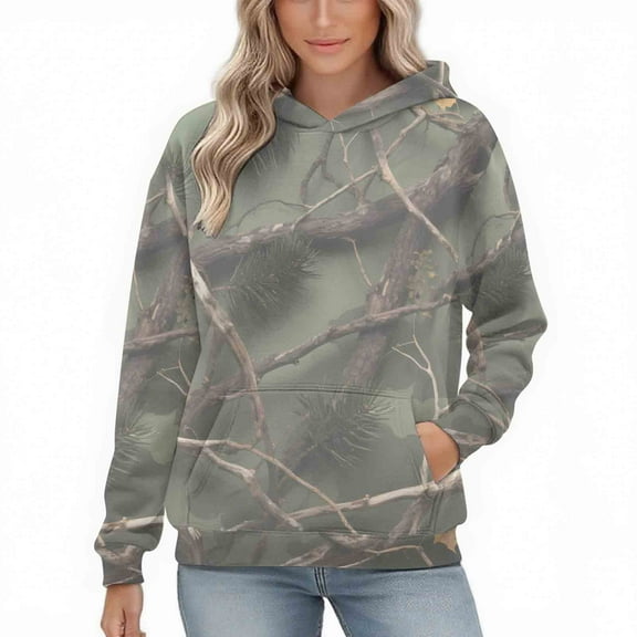 Womens Camo Hoodies Oversized Maple Leaf Fleece Pullover Sweatshirts Long Sleeve Unisex Mens Shirts Tops, 3XL Camouflage