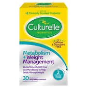 Culturelle Daily Metabolism and Weight Management Probiotic Capsules, Caffeine-Free, 30 Count