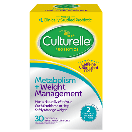 Culturelle Healthy Metabolism + Weight Management Probiotic for Adults  Caffeine & Stimulant Free  30 Capsules