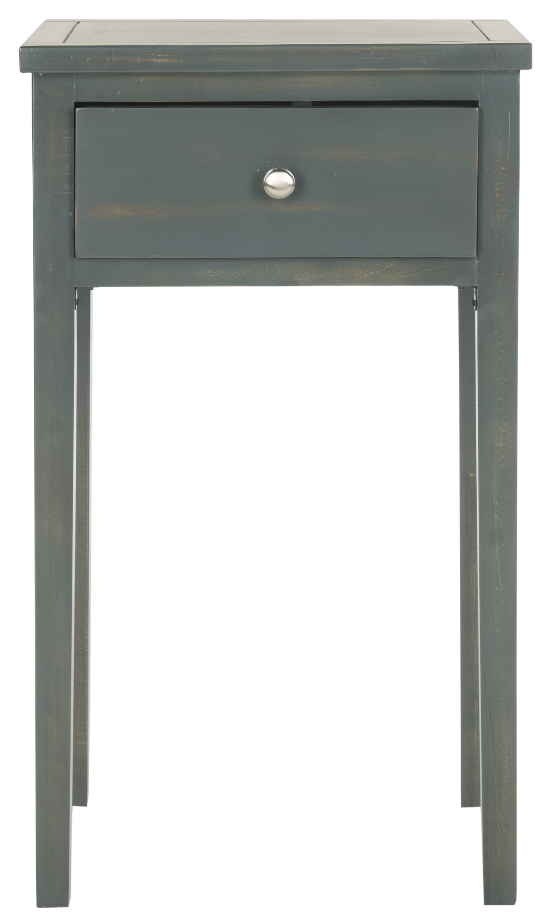 SAFAVIEH Abel Solid Rustic Nightstand with Storage Drawer, Steel Teal