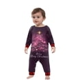 thumbnail image 2 of Onlypjs Family Matching Christmas Pajamas Set for Men, Women and Couples – Purple Sparkling Tree Design Tops with Red Plaid Pants, 2 of 5