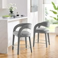 thumbnail image 3 of Modway Pinnacle Performance Velvet Counter Stool Set of Two in Gray Silver, 3 of 10