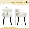thumbnail image 3 of Gymax Velvet Vanity Chair w/ Back Tufted Low Back & Solid Wood Legs for Bedroom White, 3 of 10
