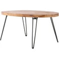 thumbnail image 6 of CIATRE Wood Coffee Table, Natural fir Wood Foldable Cocktail Table, Oval Center Table for Living Room, Office Coffee Table（Dark Wood Color）, 6 of 7