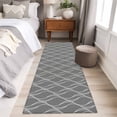 thumbnail image 4 of Wavy Lines 2'x6' Runner Rugs for Hallway Kitchen Bedside Non Slip Washable, Abstract Minimalist Pattern Gray Entryway Rug Runners with Rubber Backing, Long Carpet Runner for Laundry Room, 4 of 8