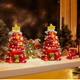 thumbnail image 5 of Lighted Mini Christmas Tree 10in Desktop PVC Tabletop Decoration 20 LED String Ornaments Colored Balls Warm Lights Sturdy Branches Home Office Bedroom Restaurant Fireplace Party Gift, 5 of 5