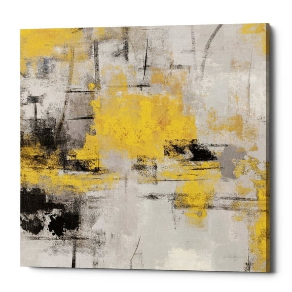 Epic Graffiti 'Stone Gardens III Yellow' by Silvia Vassileva, Canvas Wall Art, 12"x12"