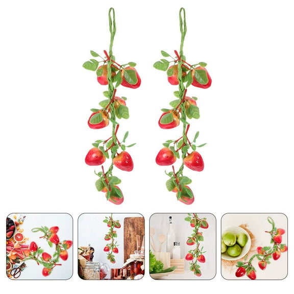 EXHUMKY 3Pcs Strawberry Garlands For Decorating Red Expandable Polystyrene For Home Use