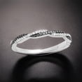 thumbnail image 2 of Sterling silver black & white cubic zirconia twisted band half eternity ring, 2 of 5
