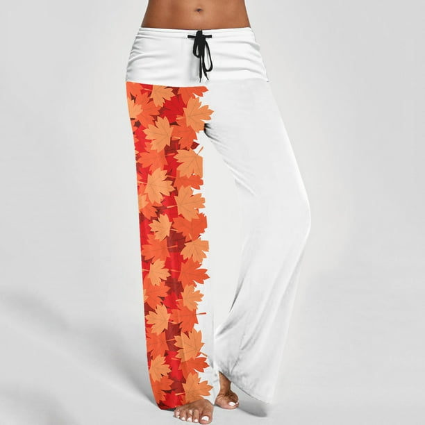 WILLBEST Pantalones Casuales de Cintura Alta Para Mujer, Cintura Elástica, Corte Holgado, Pantalones de Yoga Con Bolsillos, Pantalones Largos Estampados Elegantes, Cómodos Para Uso Diario 271 Chica