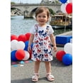 thumbnail image 5 of BemeyourBBs Toddler Baby Girl Boy 4th of July Overalls Outfit Patriot Independent Day Summer Clothes Bib Overalls Shorts Star Bow American Flag Camo Adjustable Strap Jumpsuit with Pockets, 5 of 9
