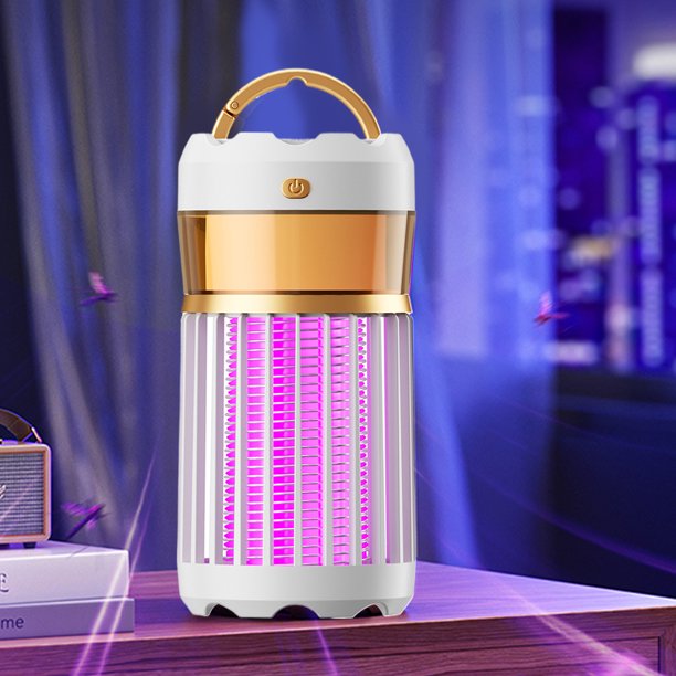 Lámpara eléctrica para matar mosquitos insectos 1200mAh recargable por USB para interiores y exteriores