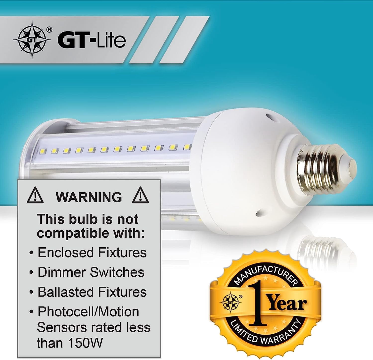 GT-Lite High Lumen LED COB Bulb 2500 Lumen 25 Watt E26 Base