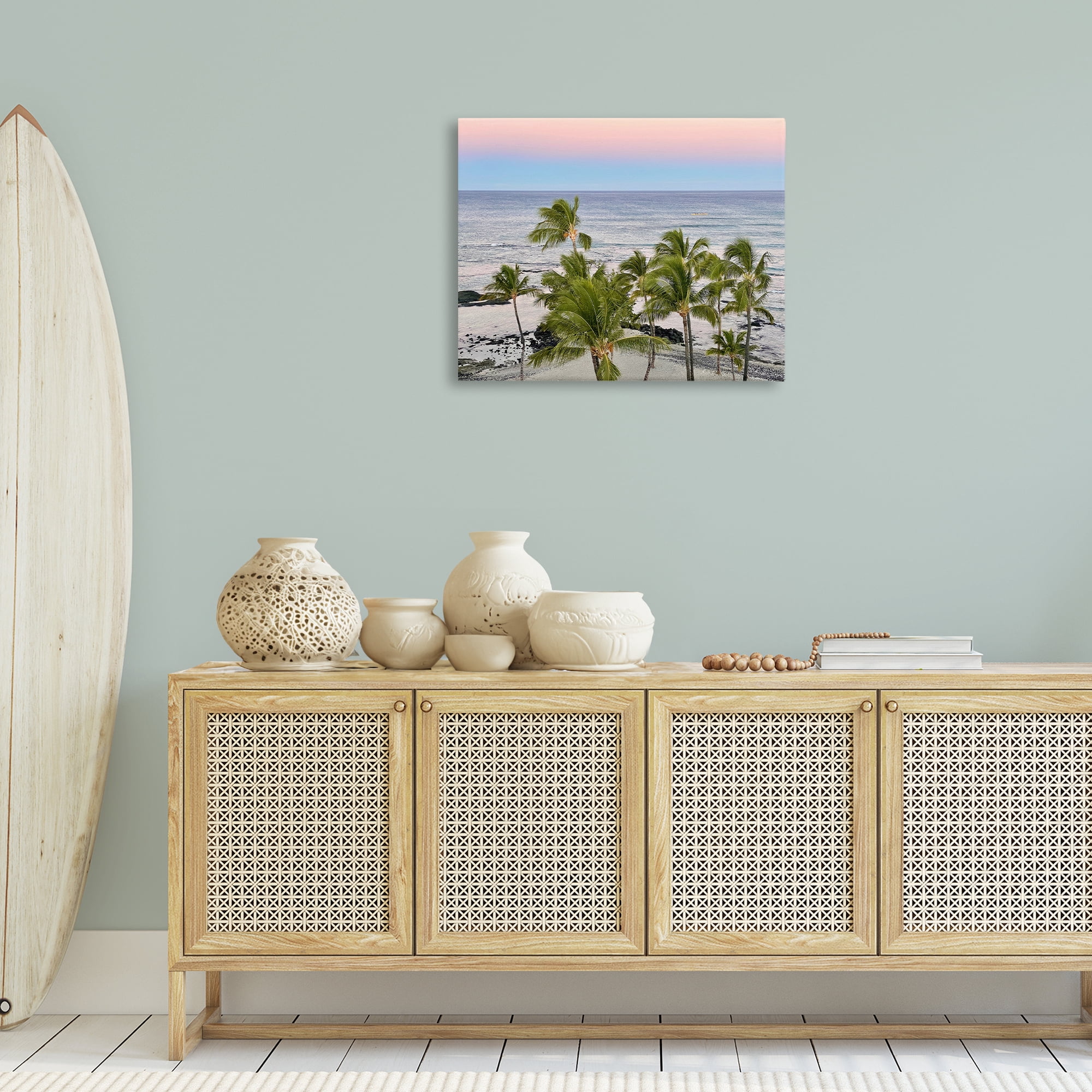 Stupell Industries Afternoon Palms Horizon Landscape Photography Gallery Wrapped Canvas Art Print Wall Art, 30 x 24