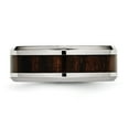 thumbnail image 5 of Auriga Fine Jewelry Stainless Steel Polished with Black Koa Wood Inlay Enameled 8 mm Band for Women Size 10.5, 5 of 6