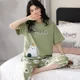 thumbnail image 4 of Nuevos pijamas finos de verano de manga corta para mujer, conjunto de ropa de casa dulce y bonita de talla grande, ropa de dormir para mujer, 4 of 5