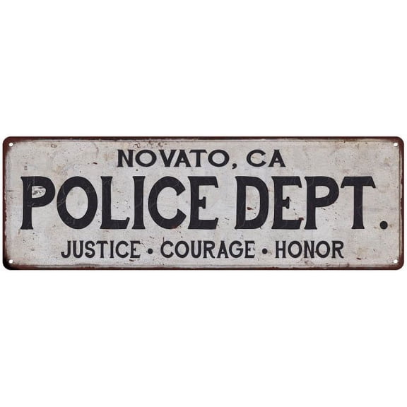 NOVATO, CA POLICE DEPT. Home Decor Metal Sign Gift 6x18 206180012669