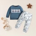 thumbnail image 2 of UAYOTSE Toddler Boy Baby 3M 6M 9M 2T 3T Fall Winter Playwear 2PCS Graphic Tops and Pants Outfit Set Elastic Clothes for Boys Homewear Playwear,Sizes 18-24 Months, 2 of 6