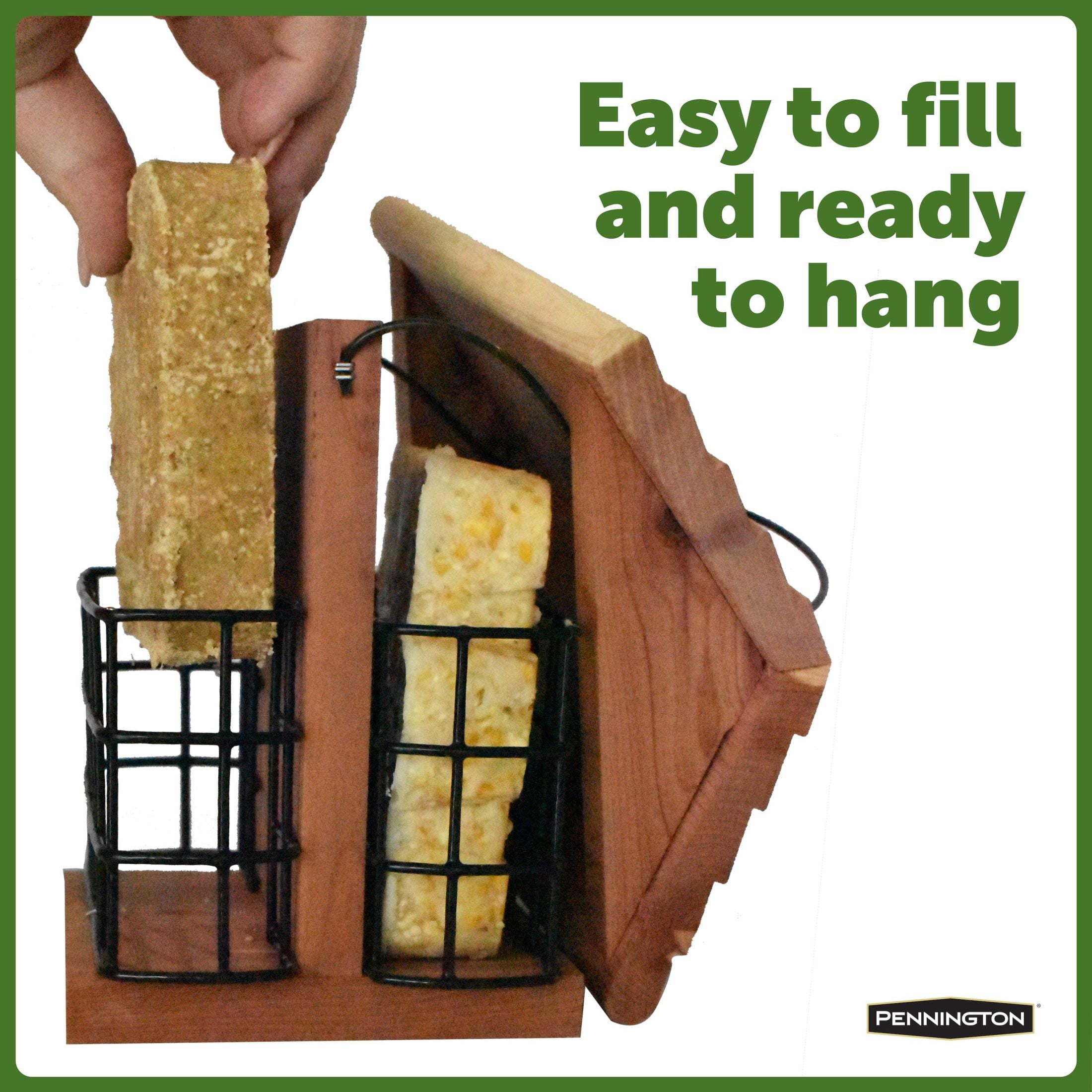 Pennington Red Cedar 2 Cake Suet Station Wild Bird Suet Feeder, 2 Pack