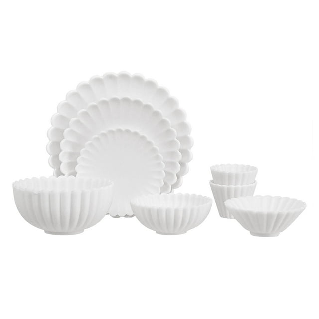 8 accesorios de cocina para en miniatura 1:6, cuenco para platos, vajilla de cumpleaños Blanco Zulema plato de cocina de casa de muñecas