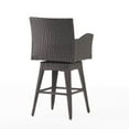 thumbnail image 5 of Brown Wicker Swivel Armed Barstool, 5 of 10