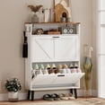 thumbnail image 2 of HOMCOM Armoire de Rangement pour Chaussures avec 2 Tiroirs Basculants, Armoire à Chaussures Étroite, Blanc, 2 of 10