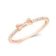 thumbnail image 2 of CARATS FOR YOU 1/3 Cttw White Natural Diamond In 4K Rose Gold Plated Bow Style Ring Party Jewelry For Women (0.33 Carat, I-J Color, I2-I3 Clarity), Ring Size-6, 2 of 6