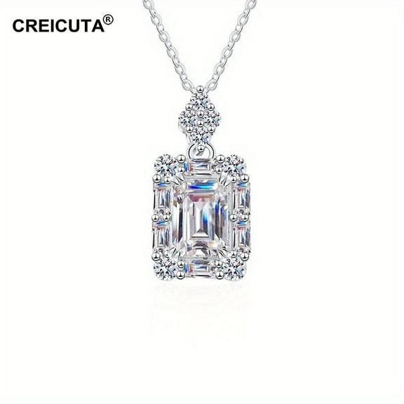 925 Silvery Moissanite Pendant Necklace – Timeless Sparkle & Elegance