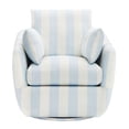 thumbnail image 6 of Beautiful Louisa Swivel Chair by Drew Barrymore, Hydrangea and Cream Stripe Fabric, 6 of 9