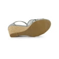 thumbnail image 5 of BLISSFUL STEP Women's Floral Mesh Lace Wedges Sandals, 5 of 6