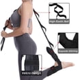 thumbnail image 3 of Correa de estiramiento para yoga (negra), correa de estiramiento para ligamentos del tobillo con hebilla, correa de estiramiento para ligamentos, camilla de piernas suave, adecuada para fascitis plan, 3 of 5
