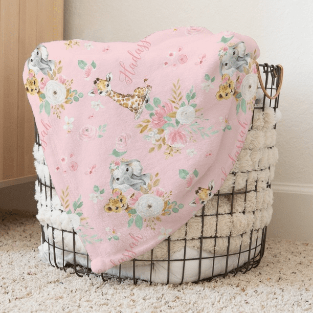 Manta personalizada para bebés y niños Floral Jungle