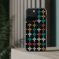 thumbnail image 3 of DistinctInk Hybrid (Acrylic / TPU) Clear Slim Fit Case for Apple iPhone 13 Pro (6.1" Screen) - "Vibrant Alternating Christian Crosses Pattern", 3 of 8