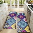 thumbnail image 4 of Kitchen Rugs Sets Of 2,Multicolor Ethnic Geometric Patchwork Pattern Anti Fatigue Kitchen Mat Rugs Non Slip Washable,Decorative Kitchen Floor Mats for Kitchen,Sink,Laundry,17"x47"+17"x47", 4 of 5