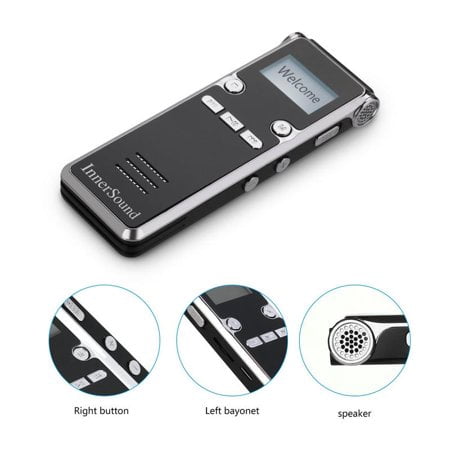 Digital Voice Recorder,8GB Voice Activated Recorder for Lectures/Meetings/Class, Stereo Audio Recording Device with Dual Microphone, Supports TF Card